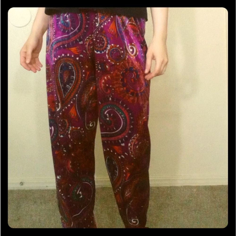 Purple paisley lounge pants